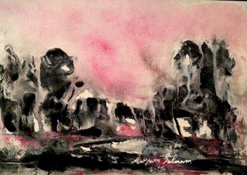 [ Photo, abstract water colour painting Size: 25 . 35Artist: maryam salman ]