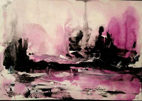 [ Photo, abstract water colour painting Size: 25 . 35Artist: maryam salman ]